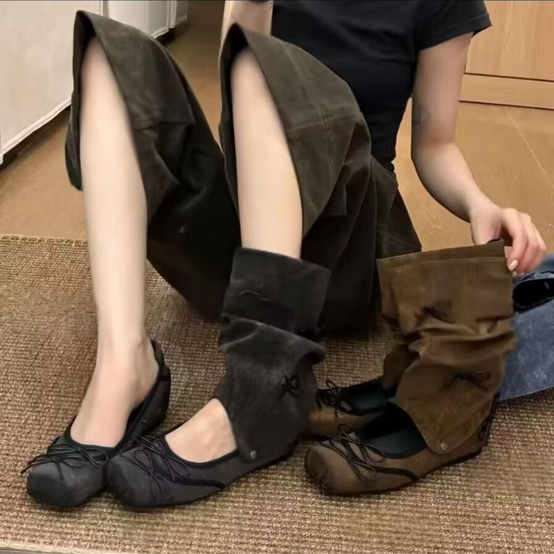 Motorcycle Cylinder - Three-Wear Detachable Flats Fashion Square Toe